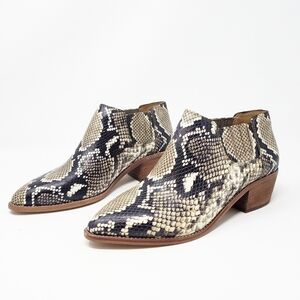 NWOT MADEWELL Sonia Low Leather Snake Chelsea booties